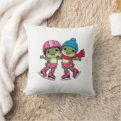 Frosch Ice Skaten Kissen (Decke)