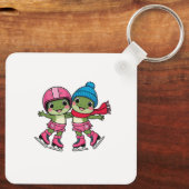 Frosch Ice Skaten Schlüsselanhänger (Rückseite)