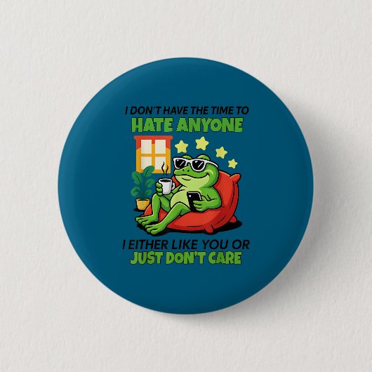 Frosch ich hasse niemanden ich mag dich entweder button (Vorderseite)