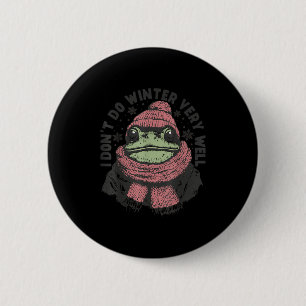 Frosch ich mache den Winter nicht sehr gut vintage Button