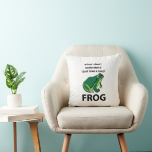 Frosch Ich mache einfach einen Froschsprung Kissen