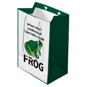 Frosch Ich mache einfach einen Froschsprung Mittlere Geschenktüte