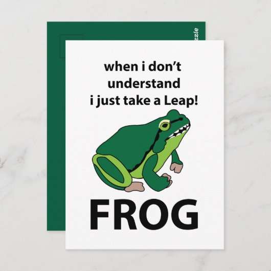 Frosch, ich nehme nur einen Sprung Frosch Postkarte (Vorne/Hinten)