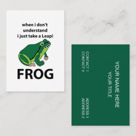 Frosch, ich nehme nur einen Sprung Frosch Visitenkarte