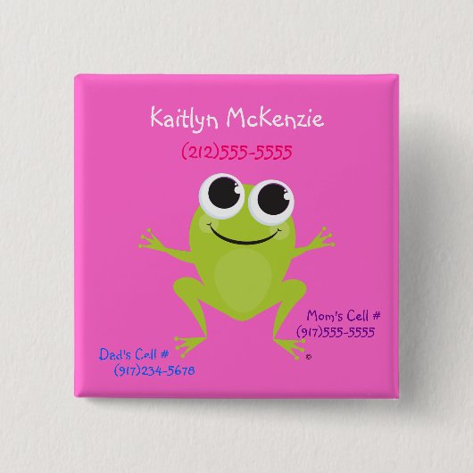 Frosch-Identifizierungs-Knopf Button (Vorderseite)