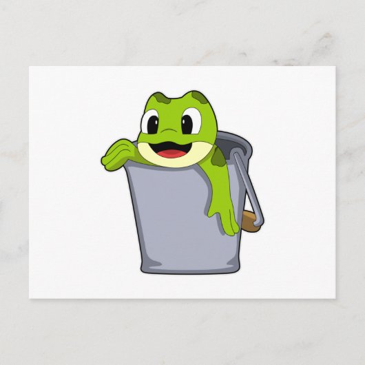 Frosch im Eimer Postkarte (Vorderseite)