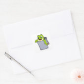Frosch im Eimer Quadratischer Aufkleber (Umschlag)