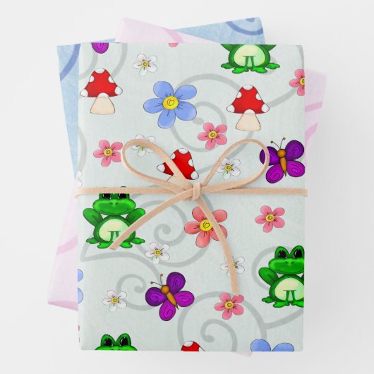 Frosch im Frühling Geschenkpapier Set (Beispiel)