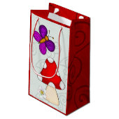 Frosch im Frühling Kleine Geschenktüte (Rückseite Schrägansicht)