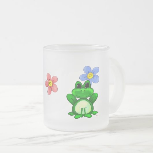 Frosch im Frühling Mattglastasse (VorderseiteRechts)