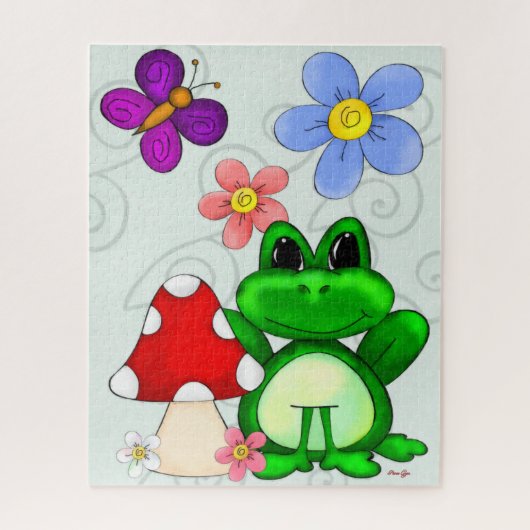 Frosch im Frühling Puzzle (Vertikal)