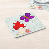 Frosch im Frühling Rechteckiger Pappuntersetzer (angewinkelt)