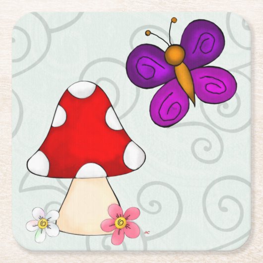 Frosch im Frühling Rechteckiger Pappuntersetzer (Vorderseite)