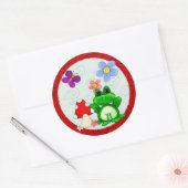 Frosch im Frühling Runder Aufkleber (Umschlag)