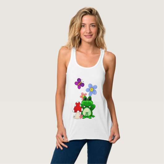 Frosch im Frühling Tank Top (Vorderseite Vollansicht)
