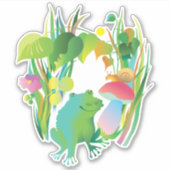 Frosch im Gras Aufkleber (Vorderseite)