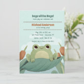 Frosch im Teich Einladung (Stehend Vorderseite)