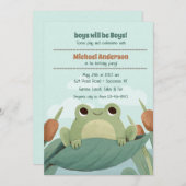 Frosch im Teich Einladung (Vorne/Hinten)