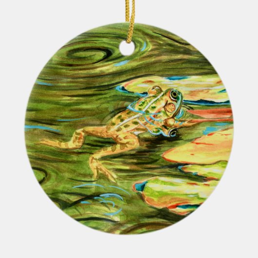 Frosch im Teich - Keramik Ornament (Vorne)