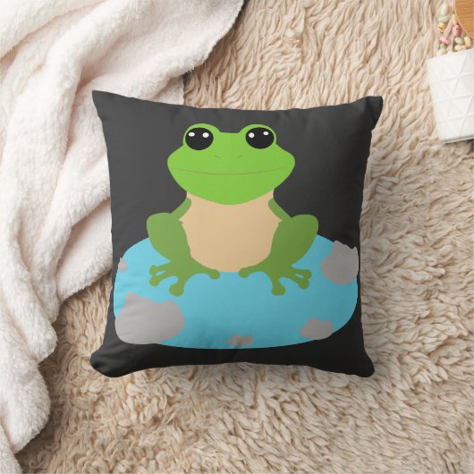 Frosch im Teich Kissen (Decke)