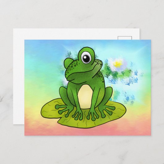 Frosch im Teich Postkarte (Vorne/Hinten)