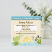 Frosch im Teich/Schildkrötendusche Einladung (Stehend Vorderseite)