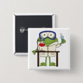 Frosch im Wissenschafts-Labrador Button (Vorne & Hinten)