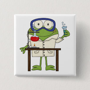 Frosch im Wissenschafts-Labrador Button