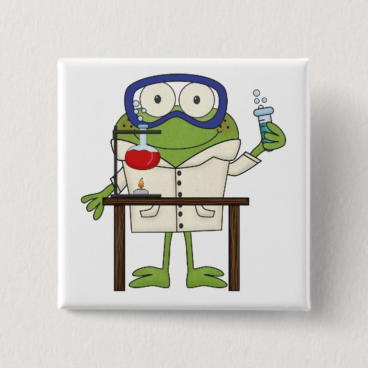 Frosch im Wissenschafts-Labrador Button (Vorderseite)