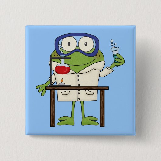 Frosch im Wissenschafts-Labrador Button (Vorderseite)