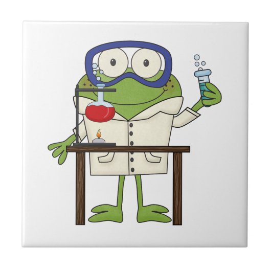 Frosch im Wissenschafts-Labrador Fliese (Vorderseite)