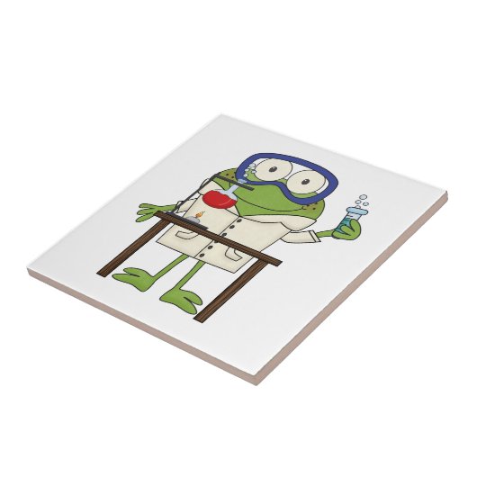 Frosch im Wissenschafts-Labrador Fliese (Seite)