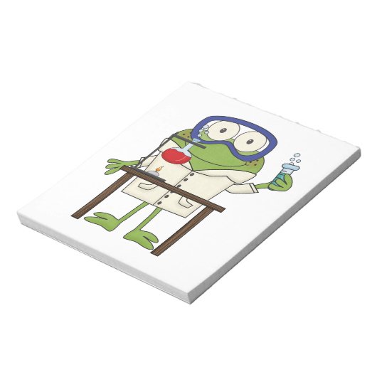 Frosch im Wissenschafts-Labrador Notizblock (Rotiert)