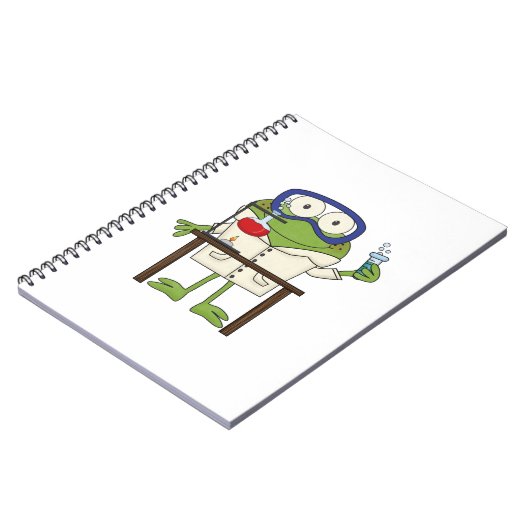 Frosch im Wissenschafts-Labrador Notizblock (Linke Seite)