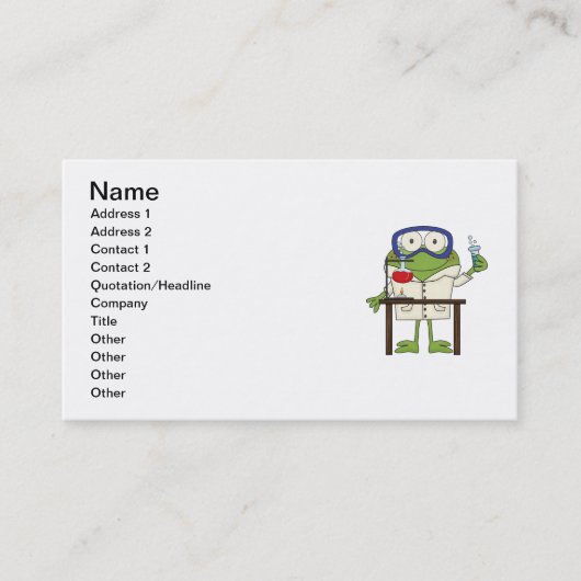 Frosch im Wissenschafts-Labrador Visitenkarte (Vorderseite)