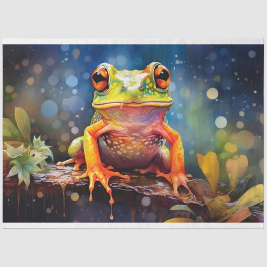 Frosch in Aquarell 1 Decoupage Paper Seidenpapier (Vorderseite)