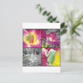 Frosch in Blume Collage Postkarte (Stehend Vorderseite)