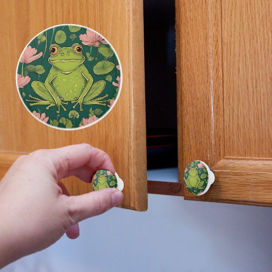 Frosch in Blume Keramikknauf