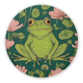 Frosch in Blume Keramikknauf (Vorderseite)