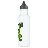 Frosch in Bodybuilding mit Barbell Edelstahlflasche (Rechts)