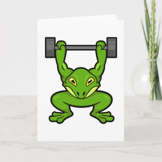 Frosch in Bodybuilding mit Barbell Karte (Vorderseite)