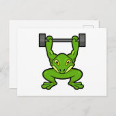 Frosch in Bodybuilding mit Barbell Postkarte (Vorne/Hinten)