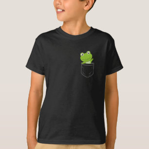 Frosch in Brust Pocket lustige Tiere Frösche T-Shirt