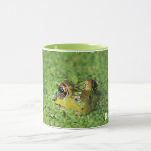 Frosch in den grünen Algen Tasse (Zentrum)