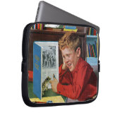 Frosch in der Bibliothek Laptopschutzhülle (Vorne Rechts)