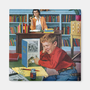 Frosch in der Bibliothek Magnet