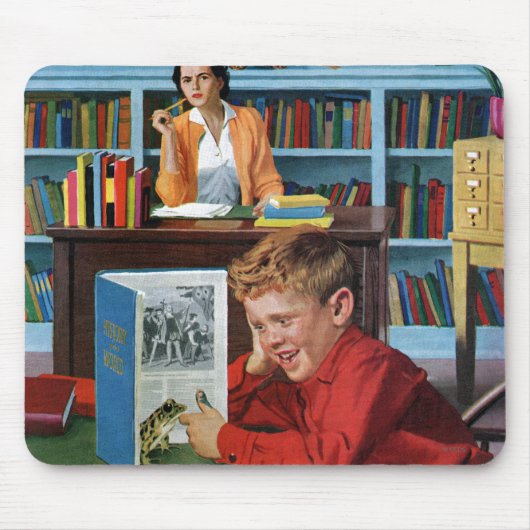 Frosch in der Bibliothek Mousepad (Vorne)