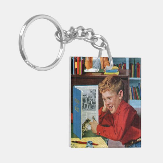 Frosch in der Bibliothek Schlüsselanhänger (Vorderseite links)