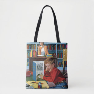Frosch in der Bibliothek Tasche