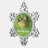 Frosch in der grünen Alge Schneeflocken Zinn-Ornament (Rechts)